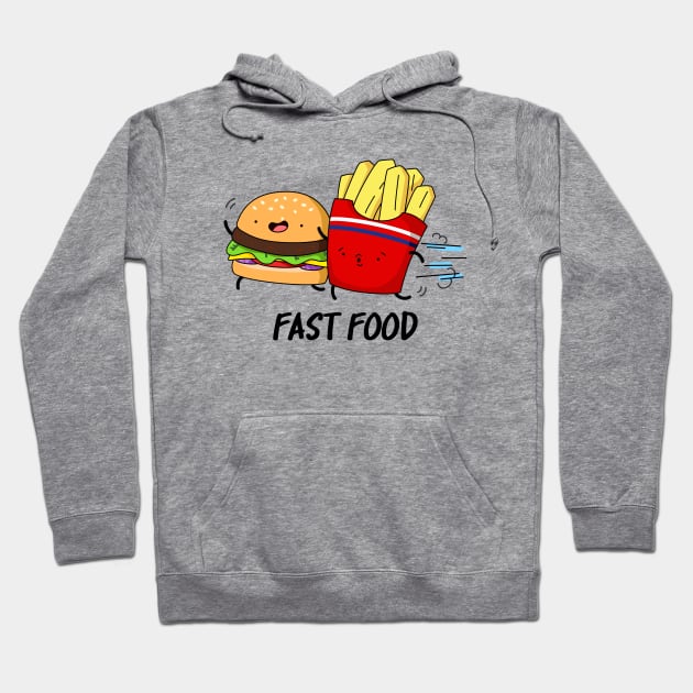 Fast Food Cute Burger Fries - puns are life Hoodie by punnybone